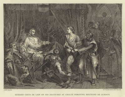 Richard Coeur de Lion on his death-bed at Chaluz forgiving Bertrand de Gurdun by John Cross